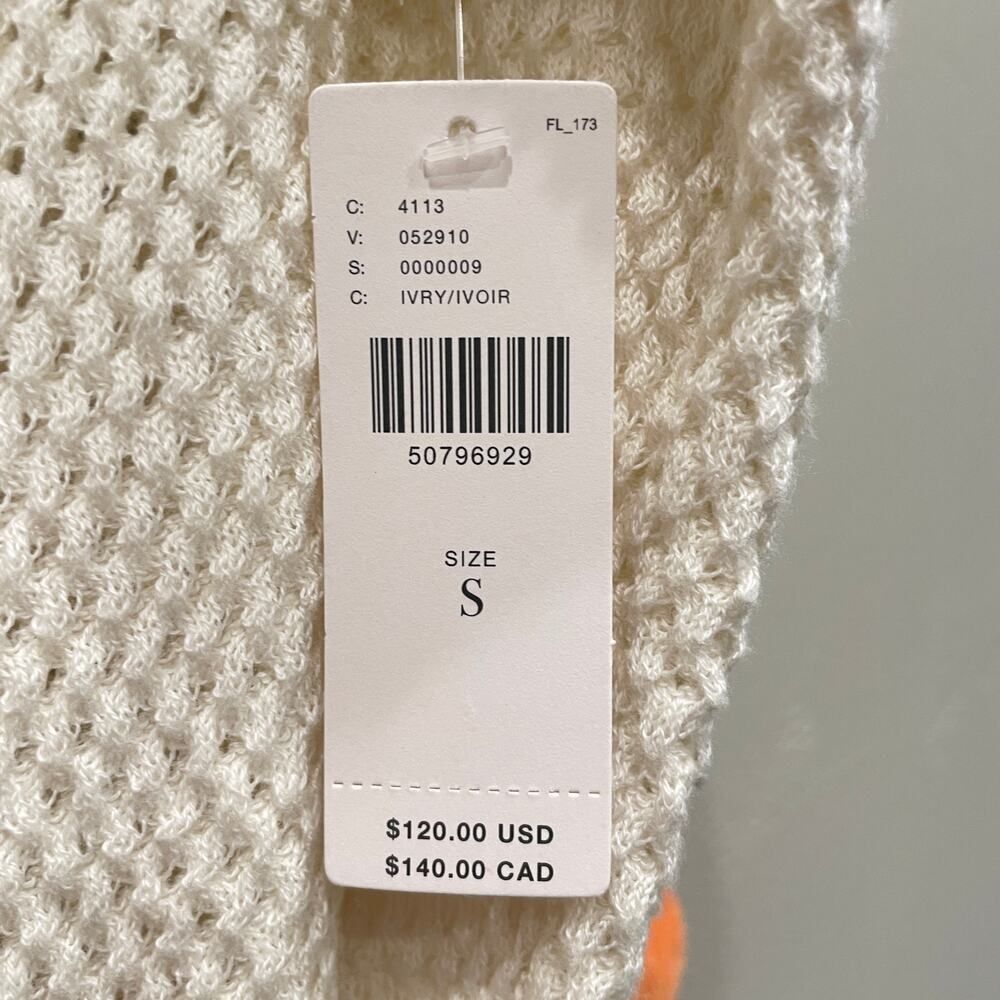 NWT Anthropologie Emilia Pommed Pullover Sweater Ivory Cream - Size: Small - Picture 6 of 7